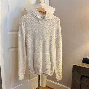 Zara Men’s knit Cream Hooded Sweater L